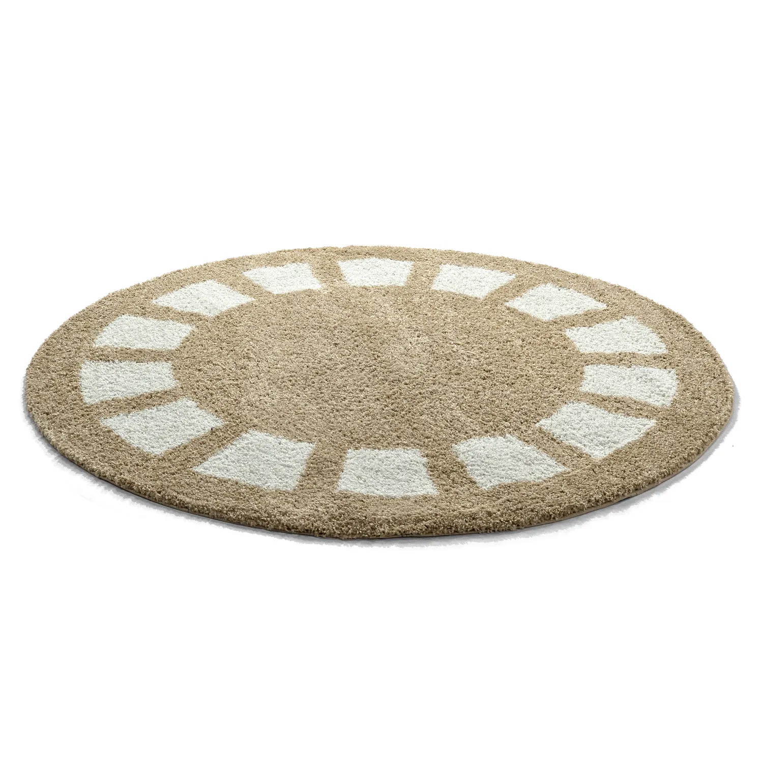 Runda mattor - Asilah (beige/vit)