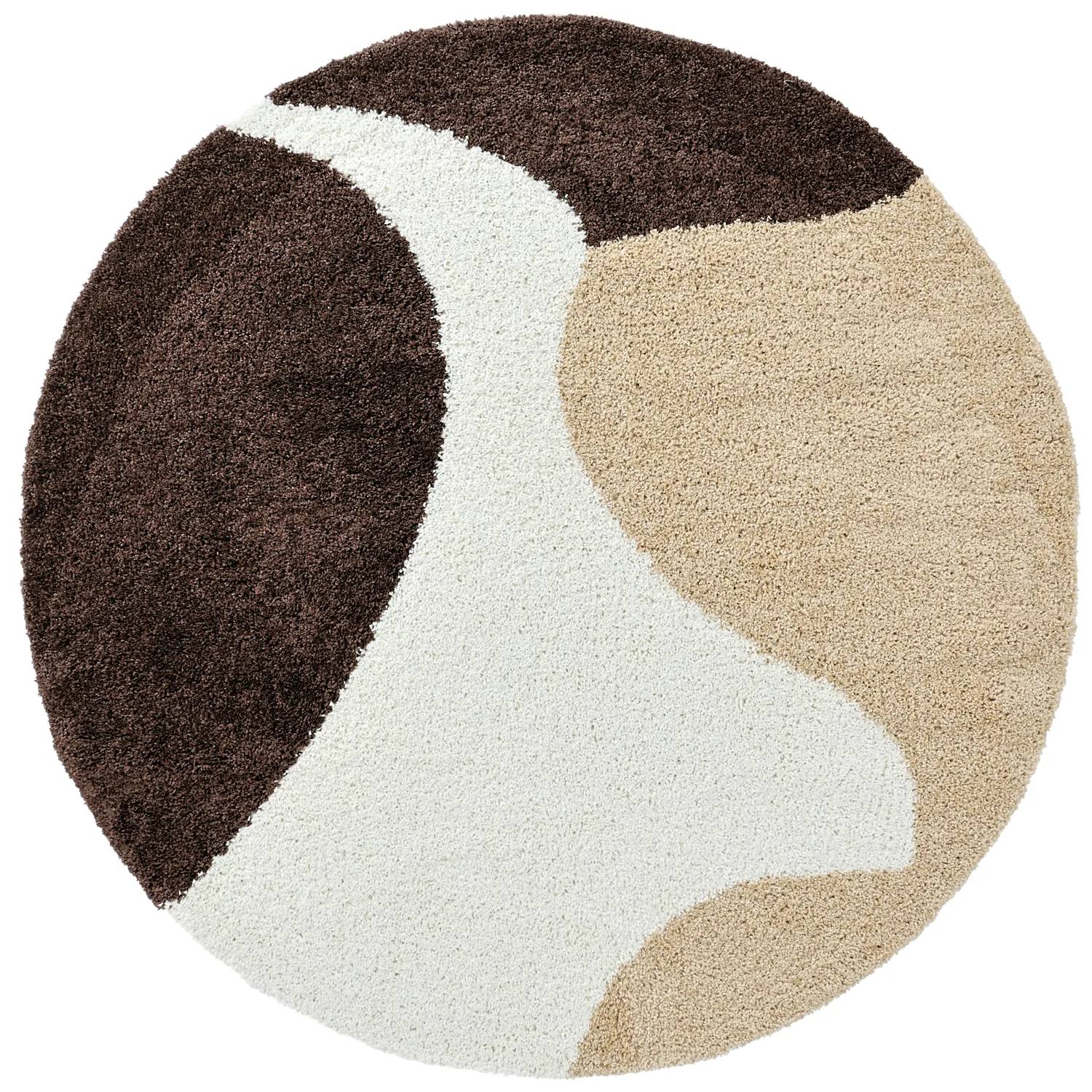 Runda mattor - Chiniot (brun/beige/vit)
