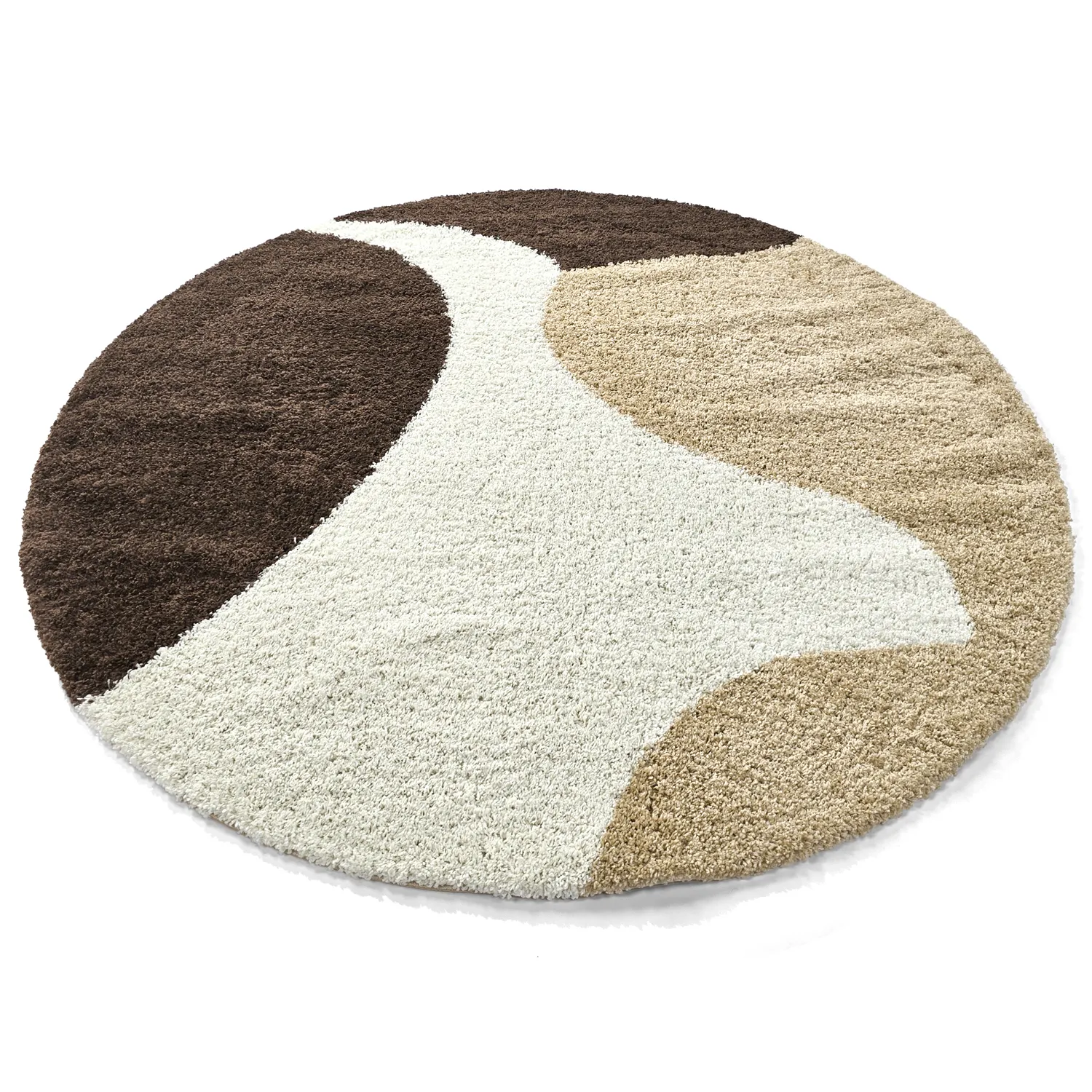 Runda mattor - Chiniot (brun/beige/vit)