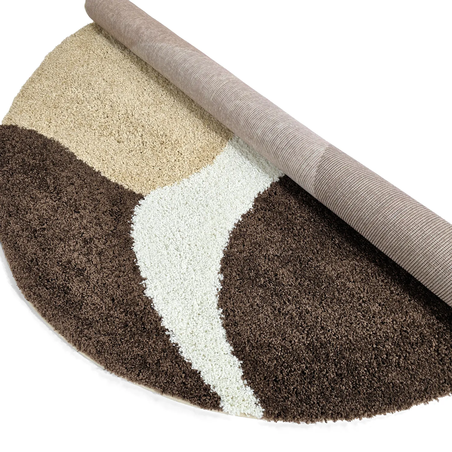 Runda mattor - Chiniot (brun/beige/vit)