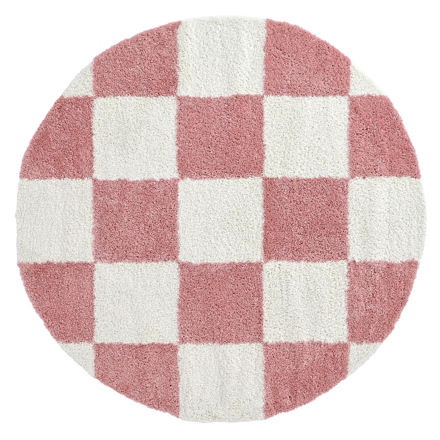 Runda mattor - Gordes (rosa/vit)