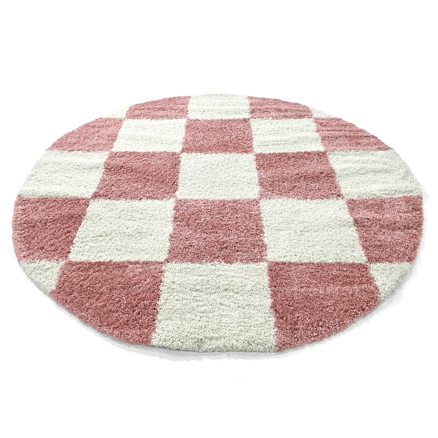 Runda mattor - Gordes (rosa/vit)