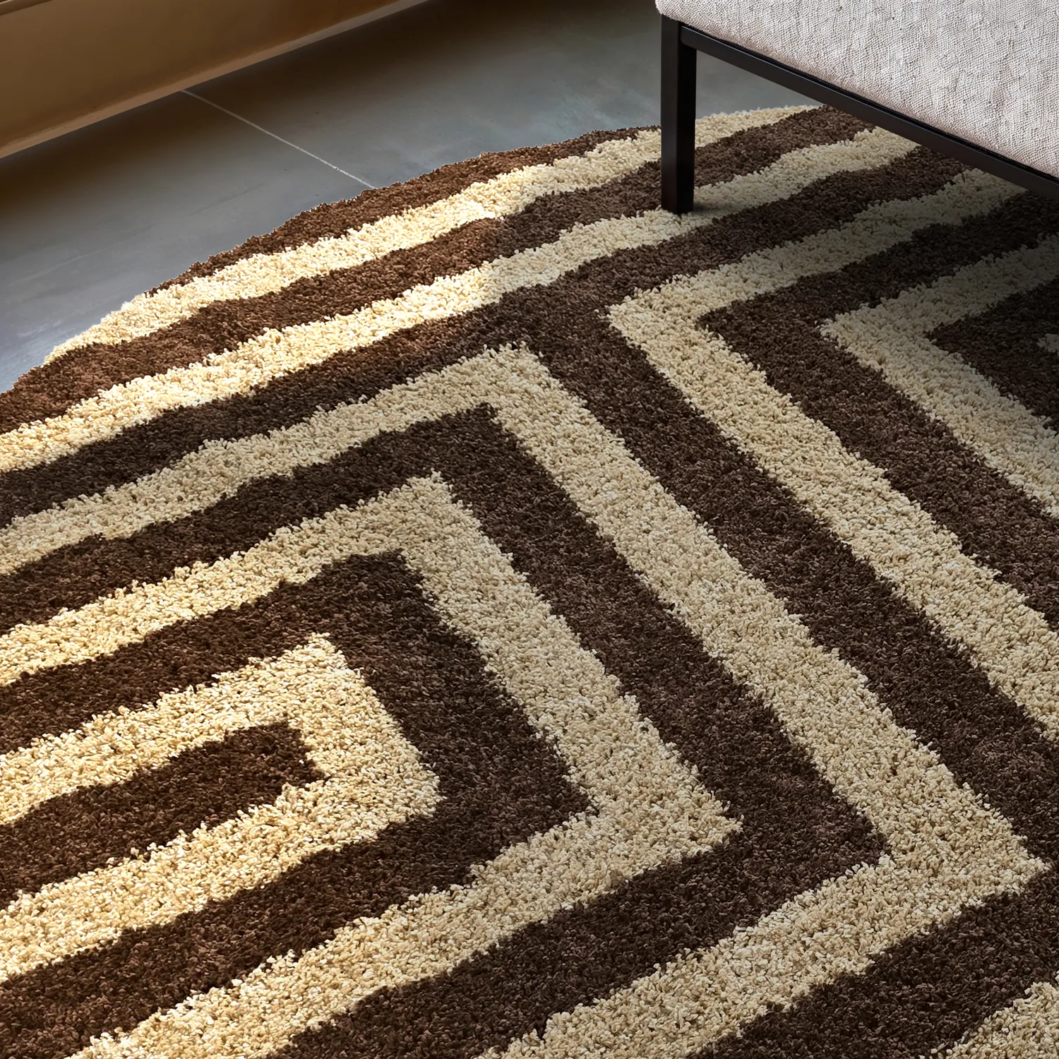 Runda mattor - Imilchil (beige/brun)