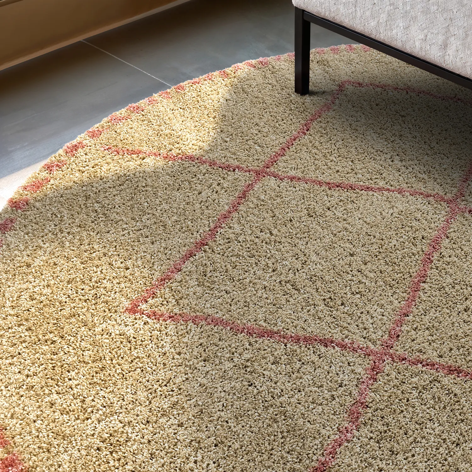 Runda mattor - Tiznit (beige/rosa)