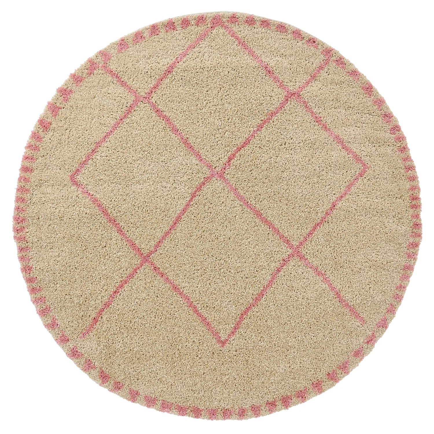 Runda mattor - Tiznit (beige/rosa)