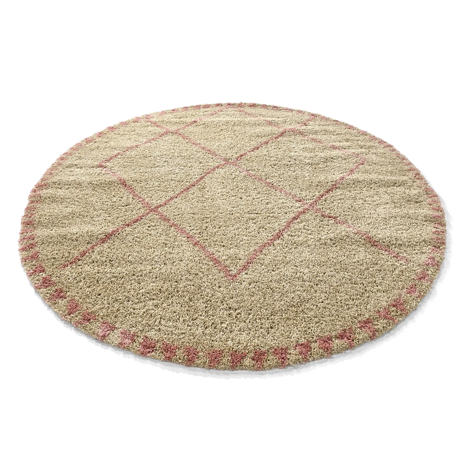 Runda mattor - Tiznit (beige/rosa)