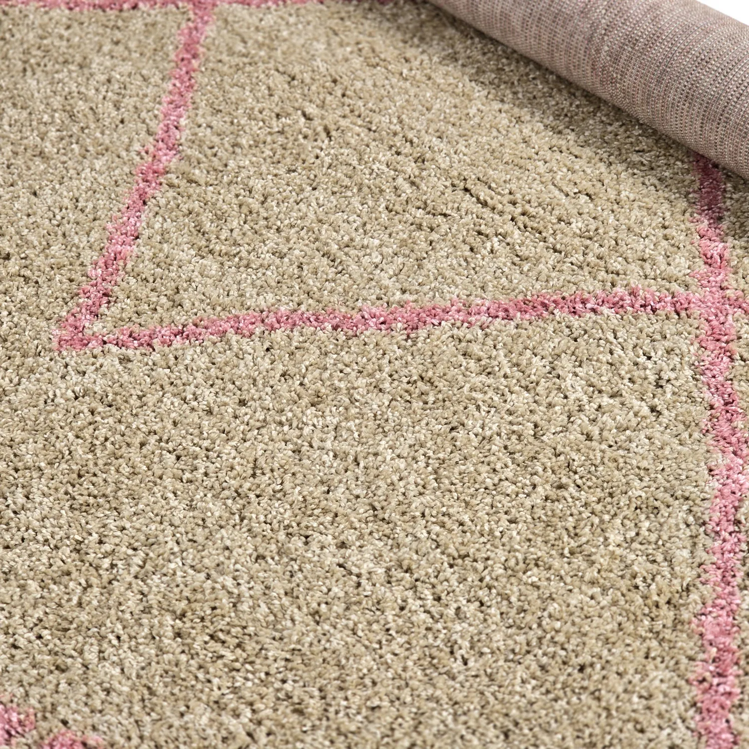 Runda mattor - Tiznit (beige/rosa)