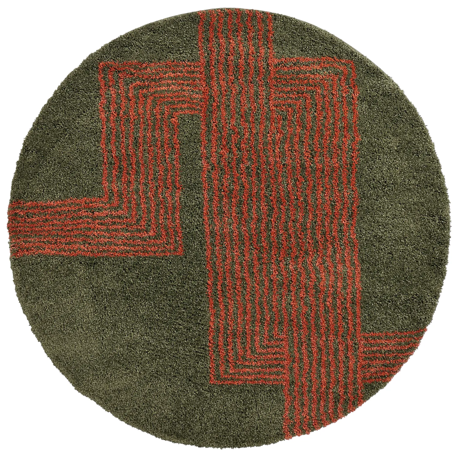 Runda mattor - Zagora (grön/orange)