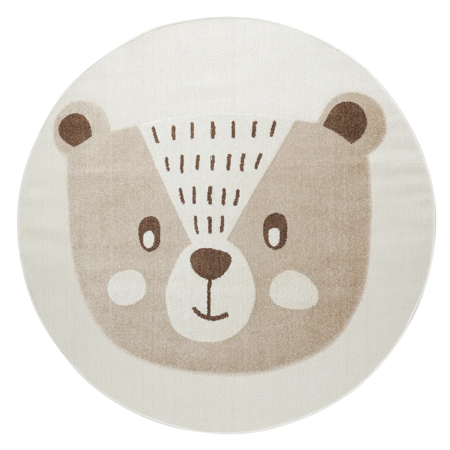 Rund Barnmatta - Kind Bear (creme)