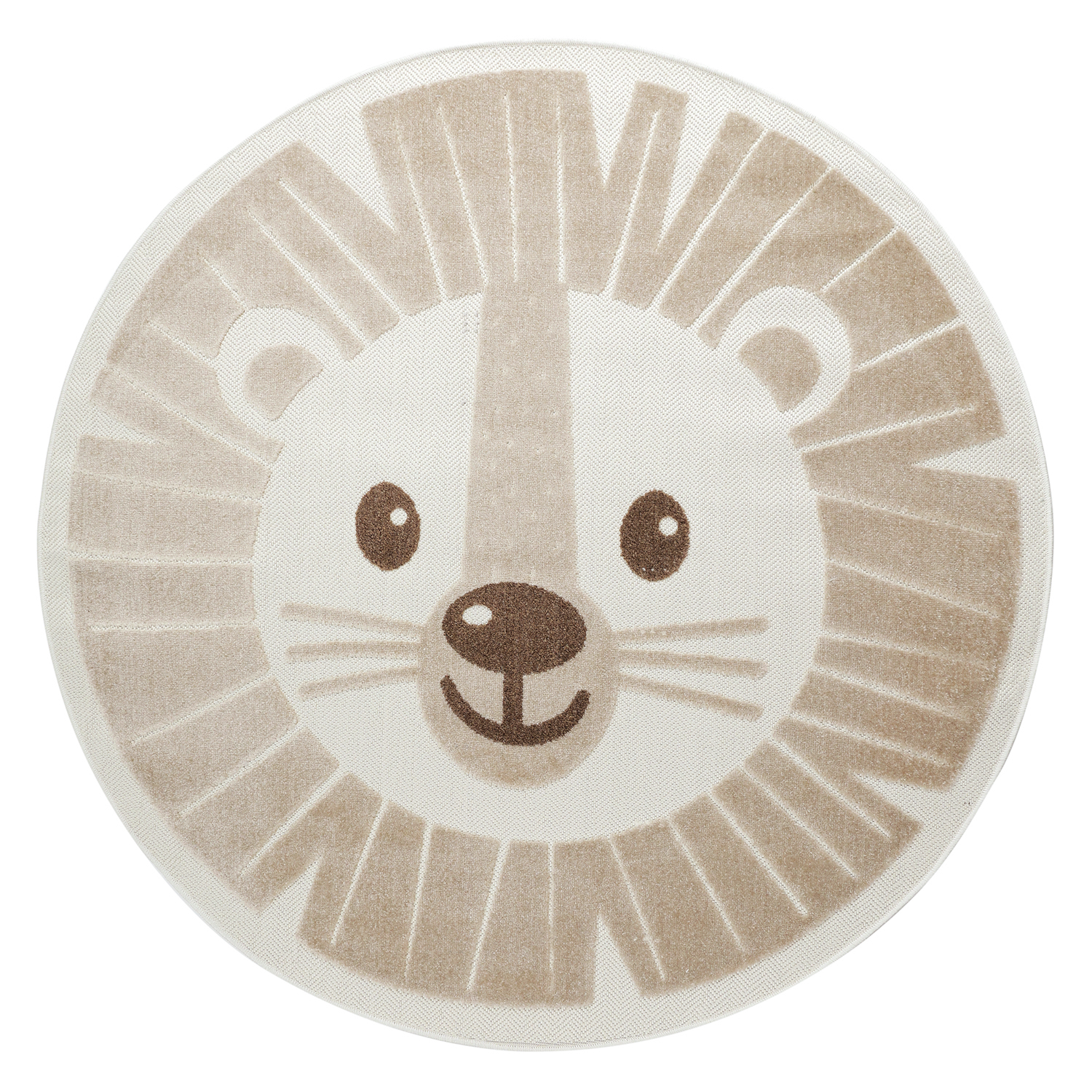 Rund Barnmatta - Kind Lion (creme) (Storlek: Ø 160 cm)