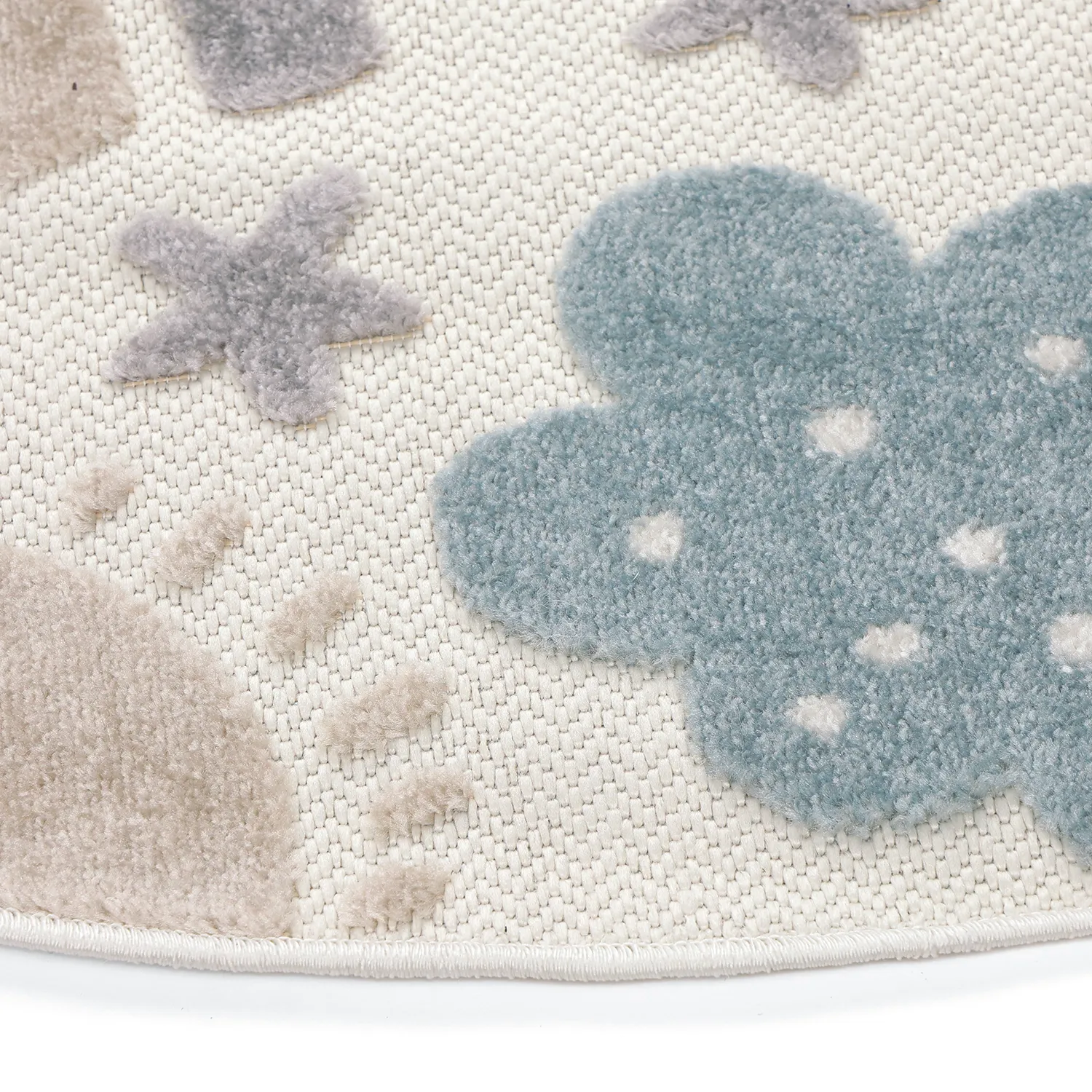 Rund Barnmatta - Rainbow Potpourri (creme/multi)