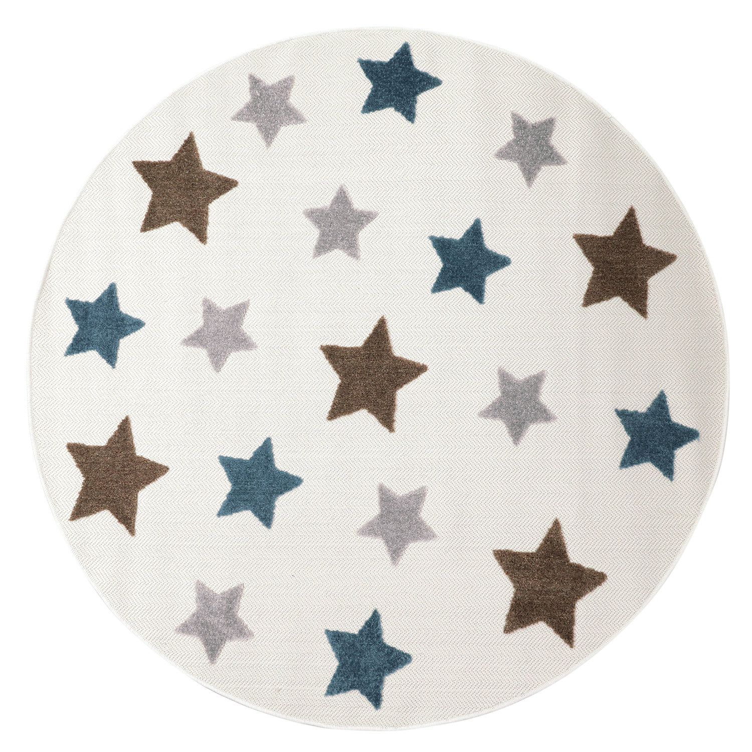Rund Barnmatta - Stars (creme/multi) (Storlek: Ø 160 cm)