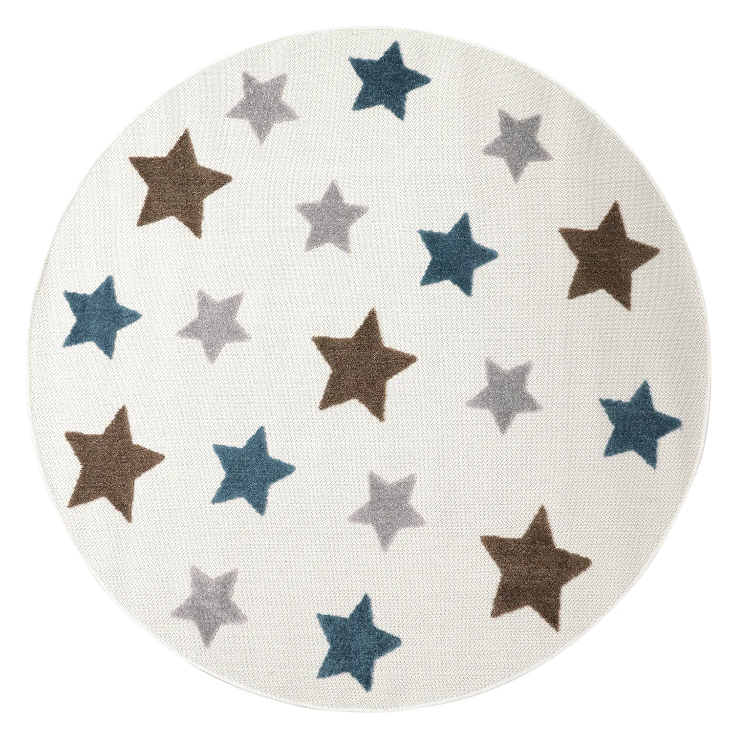 Rund Barnmatta - Stars (creme/multi)