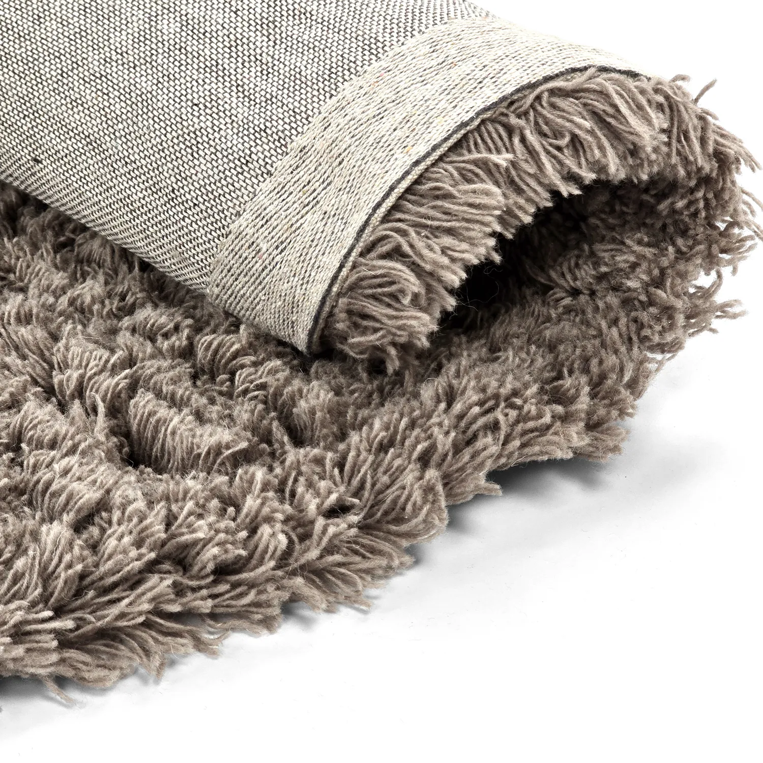 Rund matta - Aliste Wool Shaggy (brun)