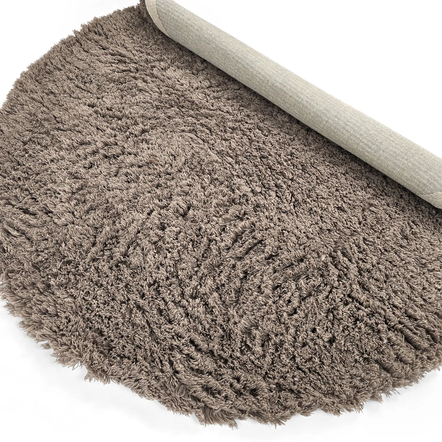 Rund matta - Aliste Wool Shaggy (brun)