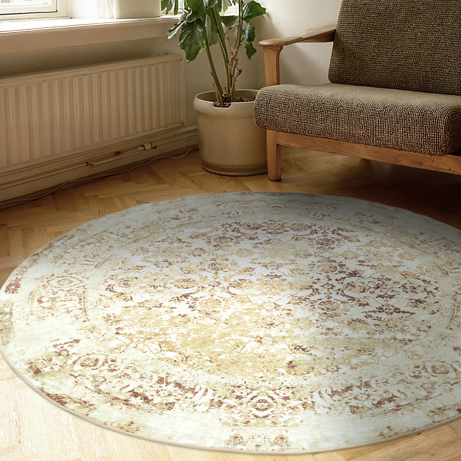 Rund matta - Denizli (beige)