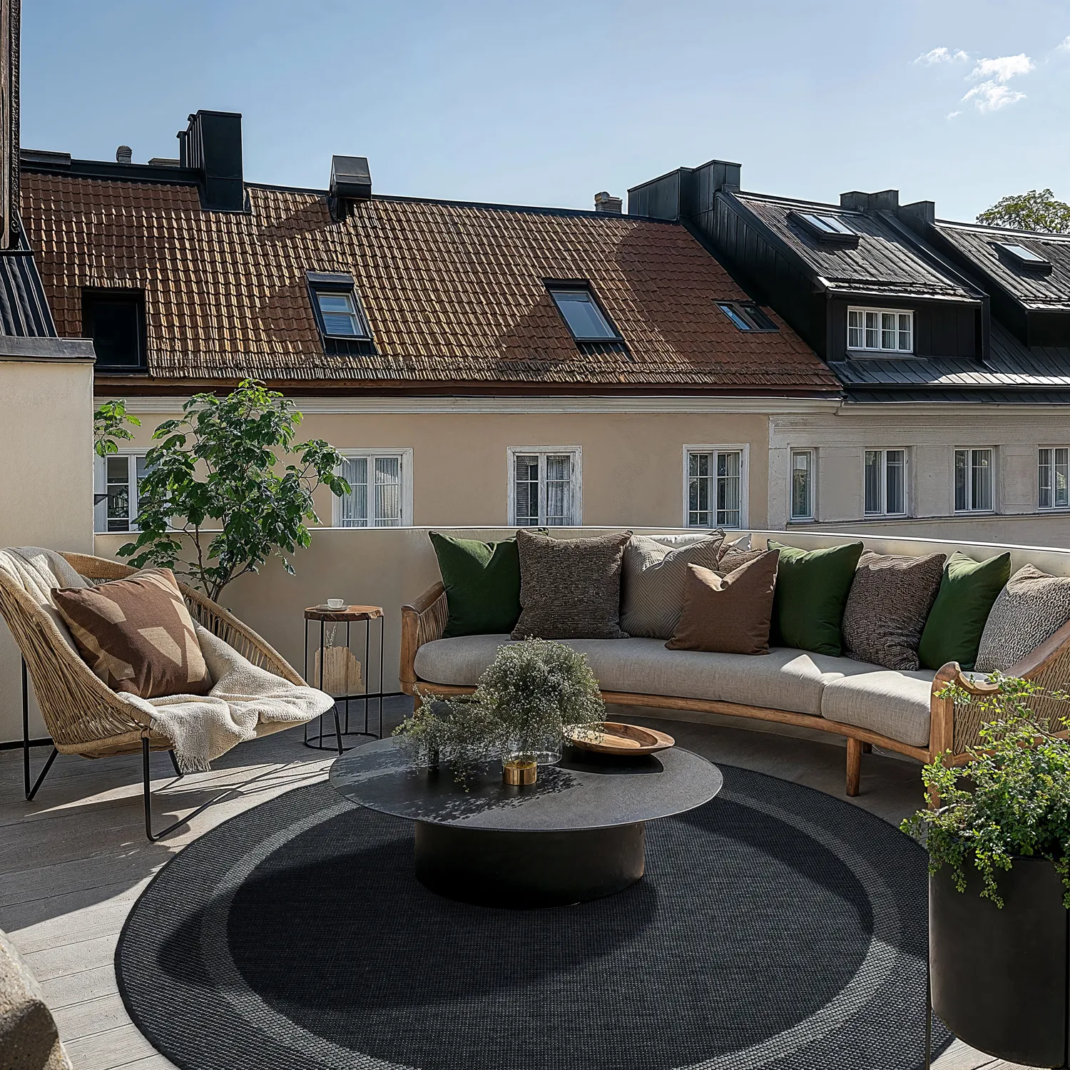 Rund matta - Indoor/Outdoor Alta (antracit)