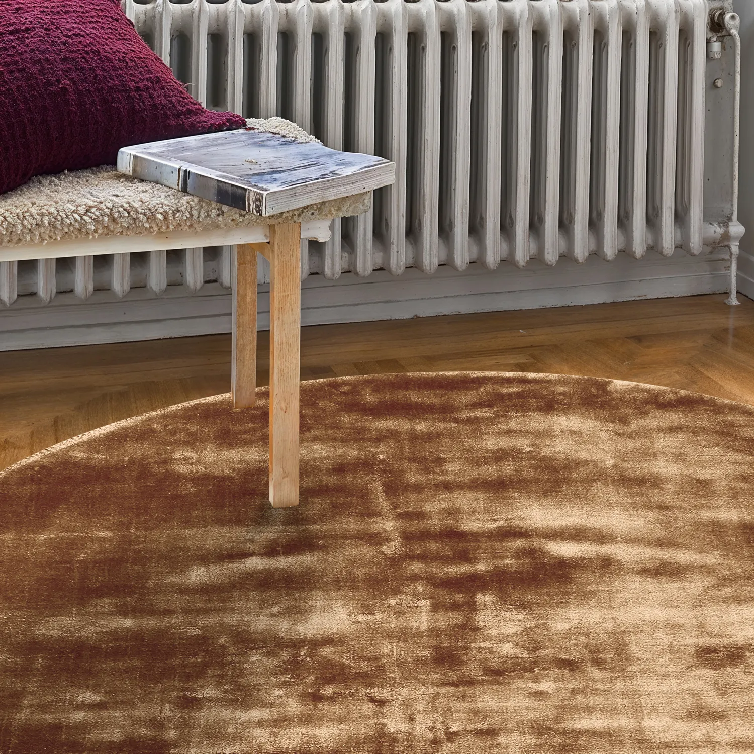 Rund matta - Jodhpur Special Luxury Edition (brun)