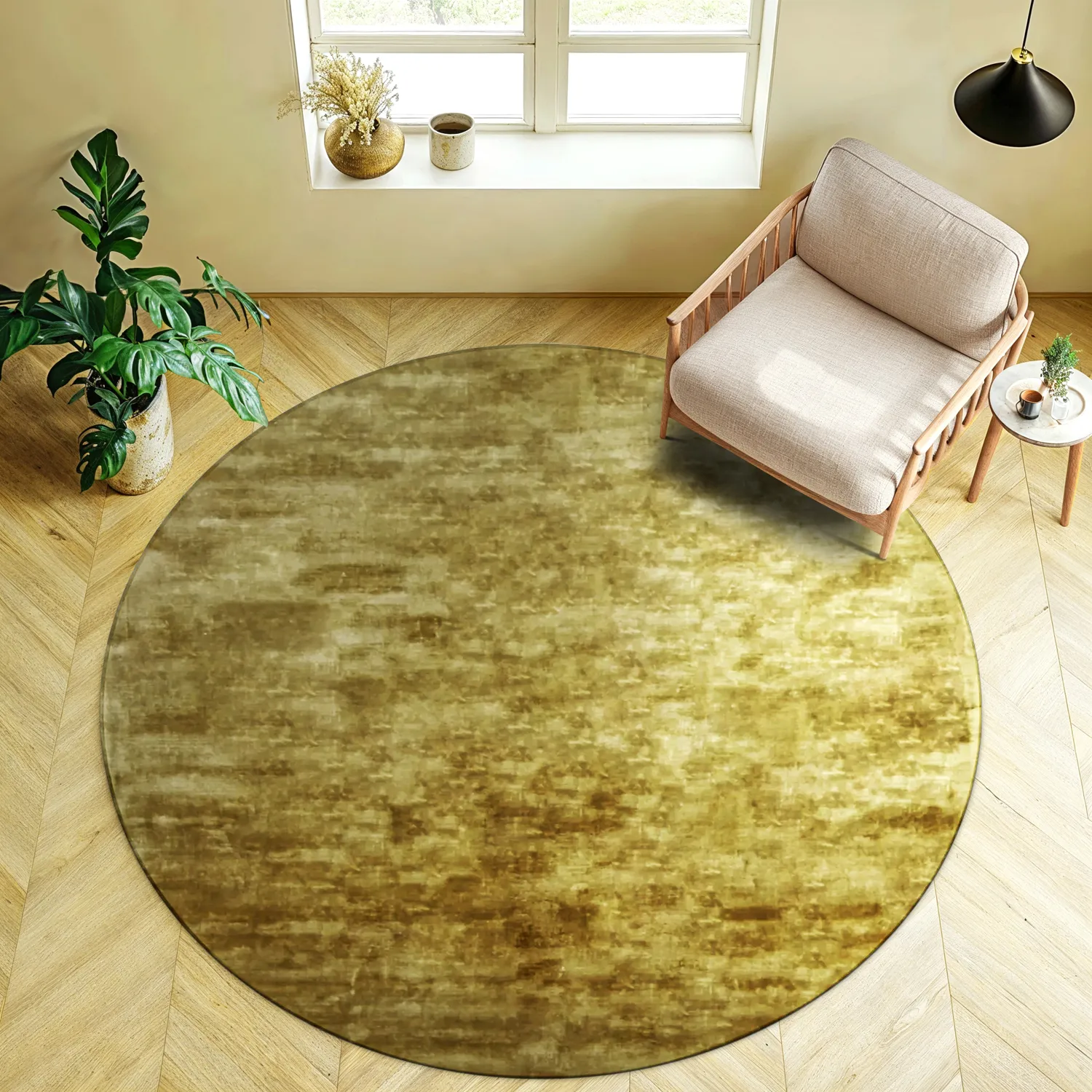 Rund matta - Jodhpur Special Luxury Edition (guld)
