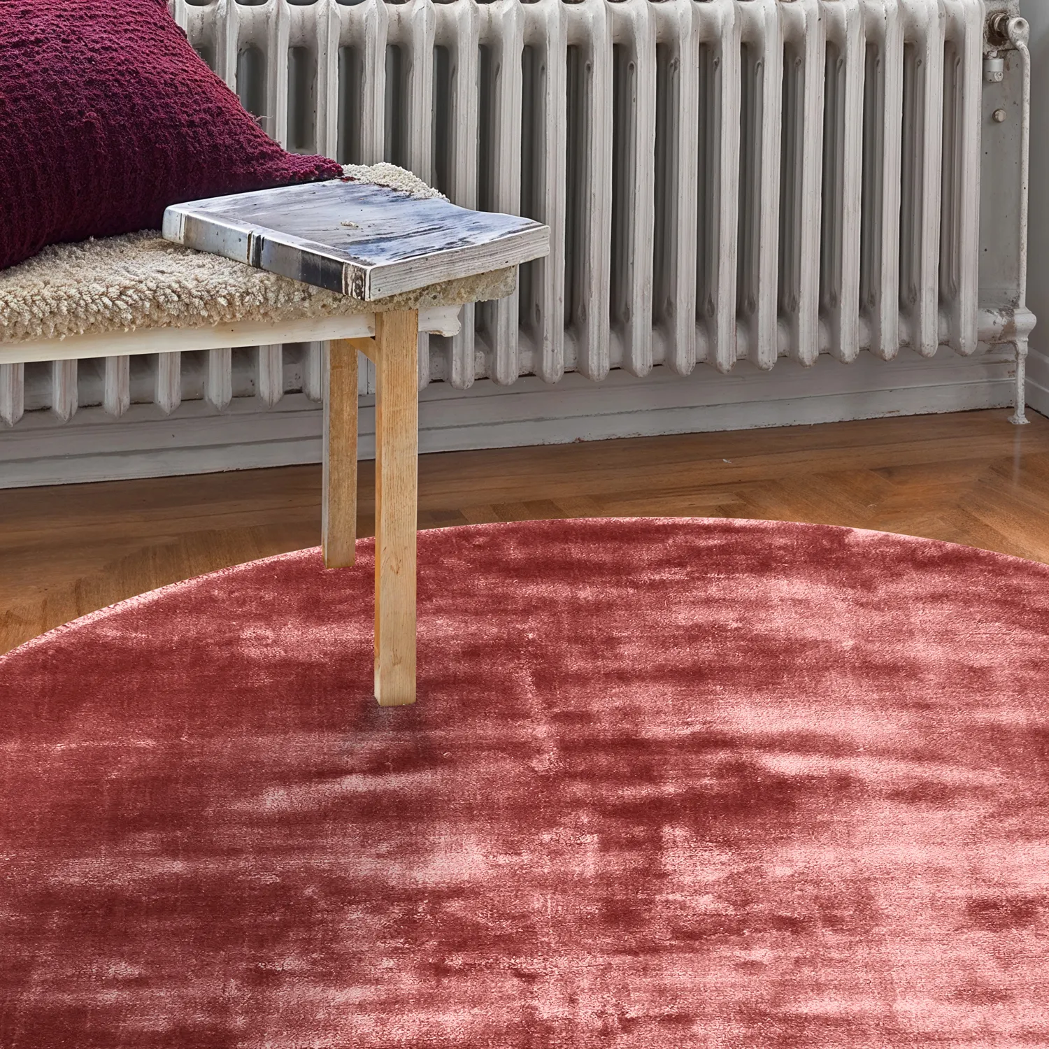 Rund matta - Jodhpur Special Luxury Edition (vinröd)