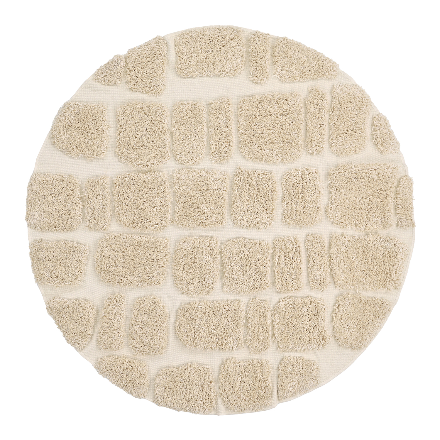 Rund matta - Otranto Natural Cotton Shaggy (offwhite) (Storlek: Ø 160 cm)