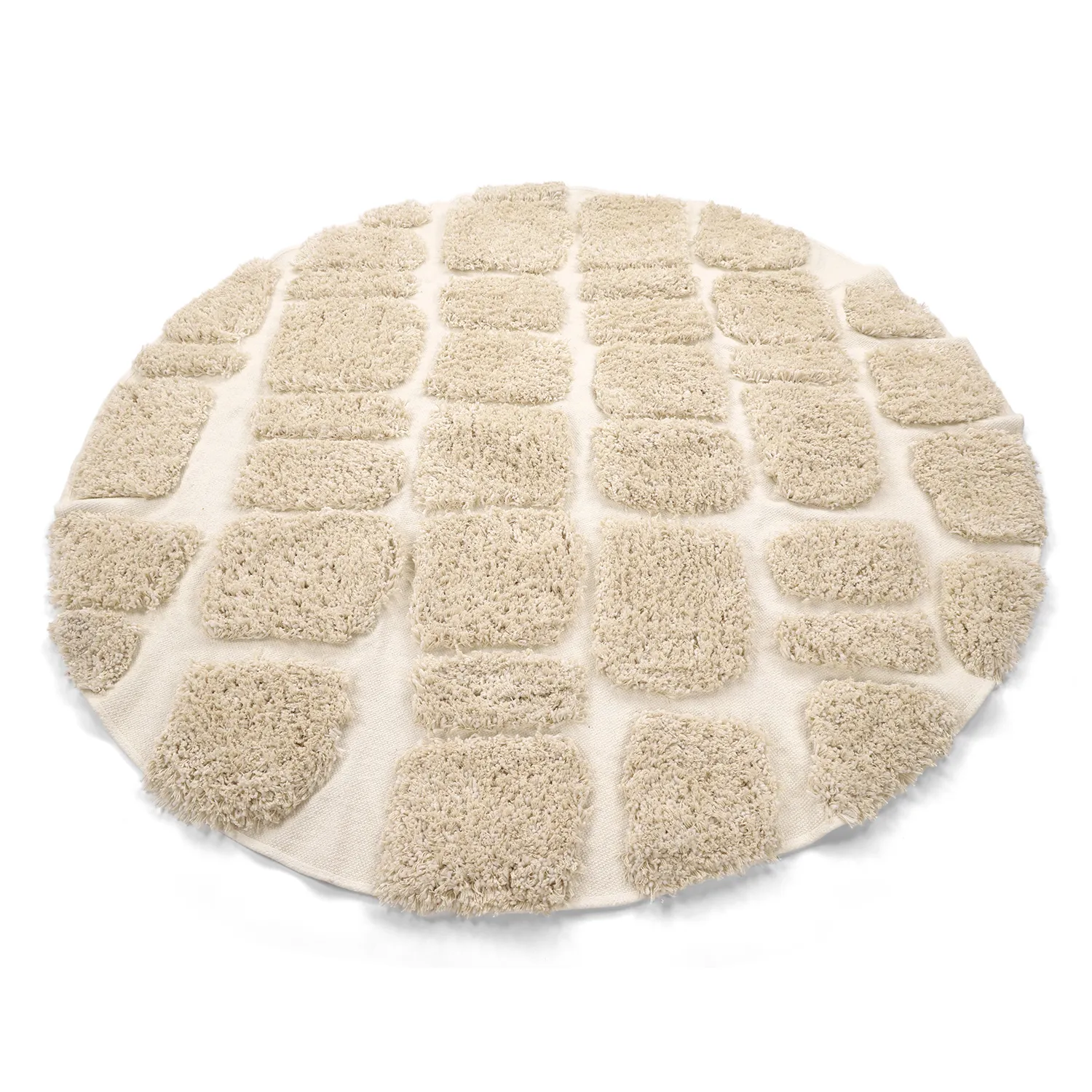 Rund matta - Otranto Natural Cotton Shaggy (offwhite)