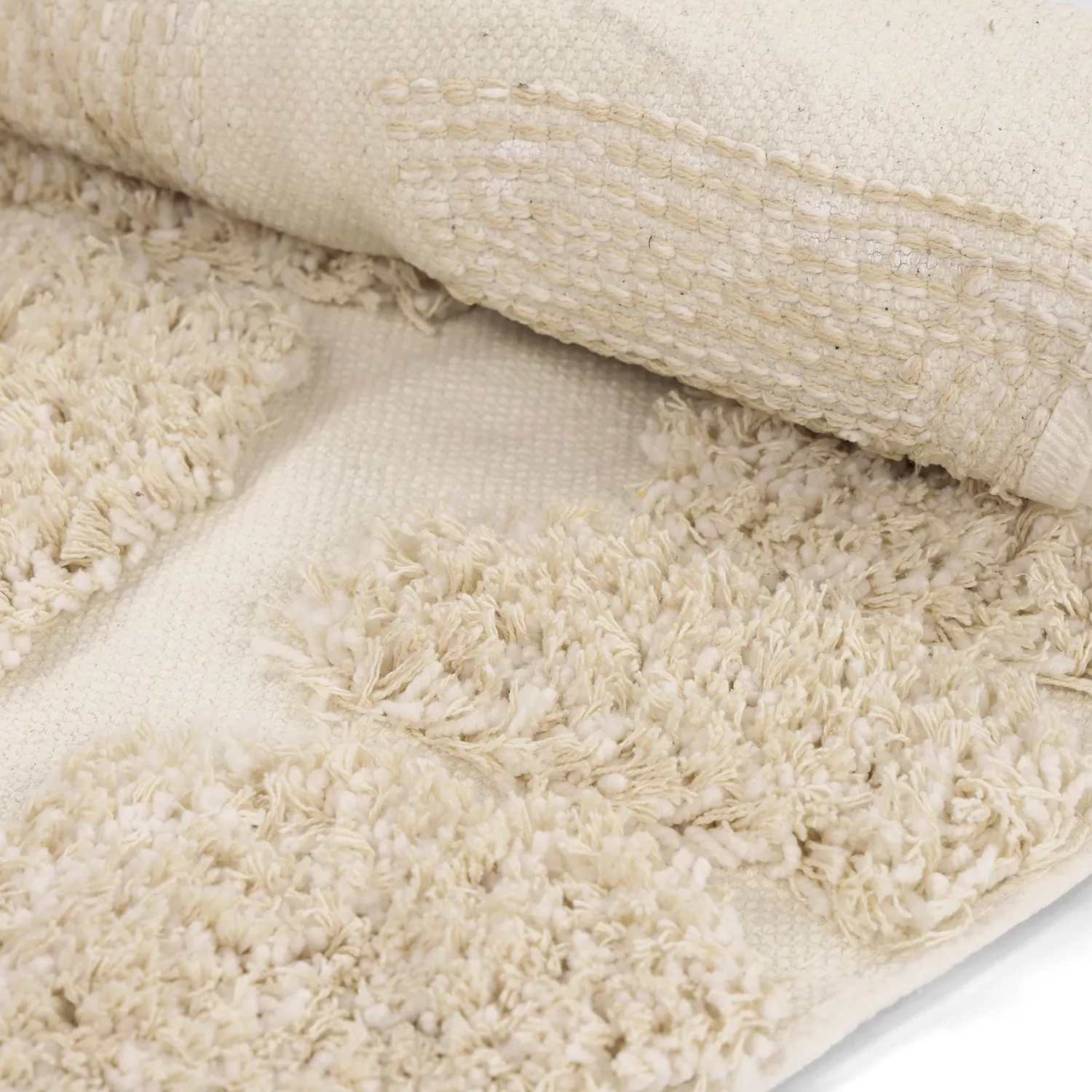 Rund matta - Otranto Natural Cotton Shaggy (offwhite)