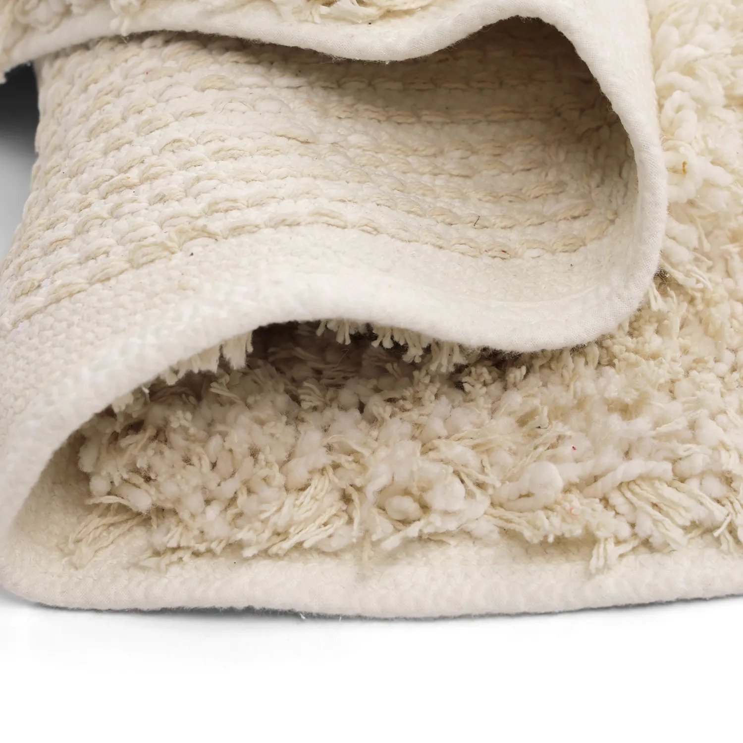 Rund matta - Otranto Natural Cotton Shaggy (offwhite)