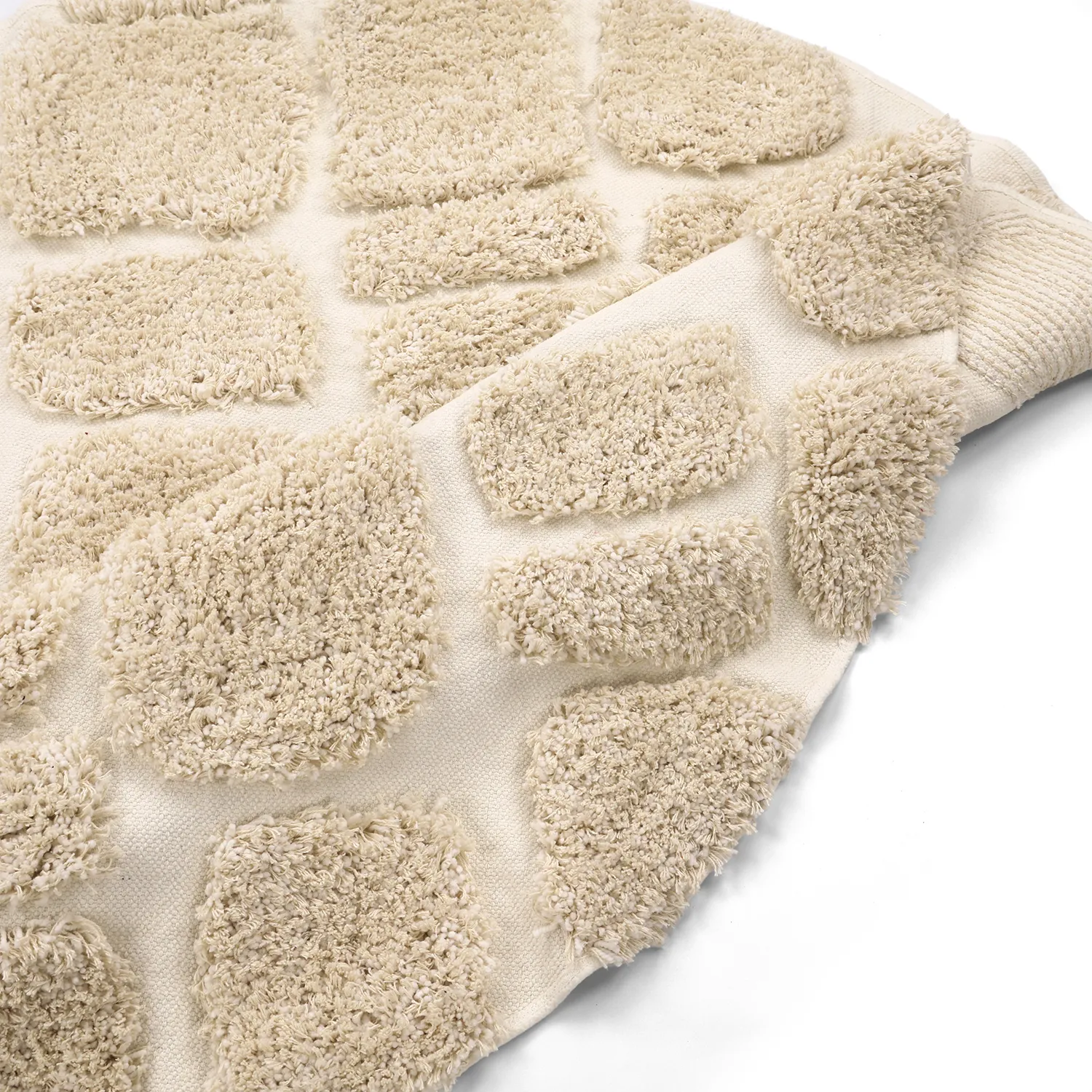 Rund matta - Otranto Natural Cotton Shaggy (offwhite)