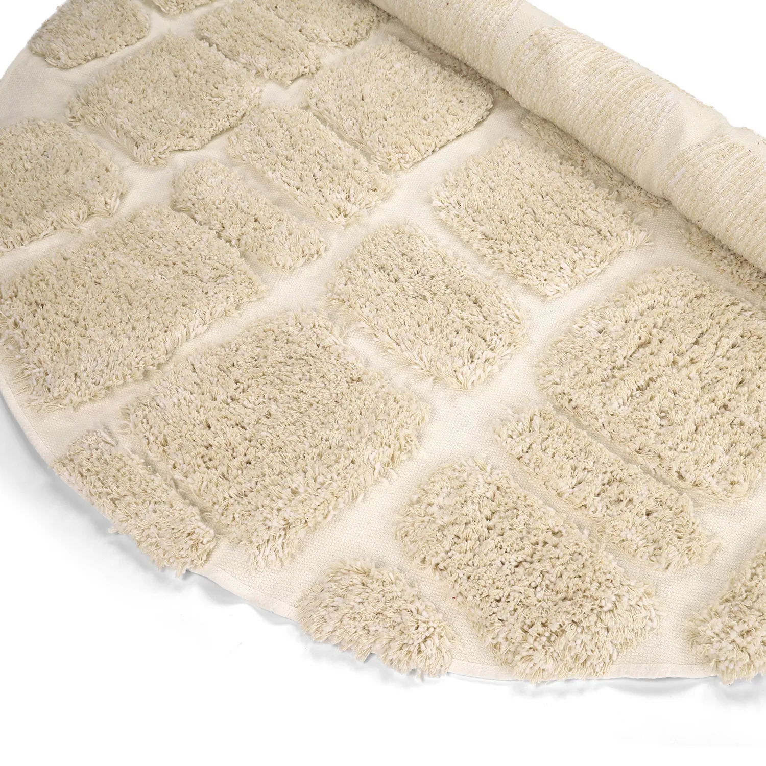 Rund matta - Otranto Natural Cotton Shaggy (offwhite)