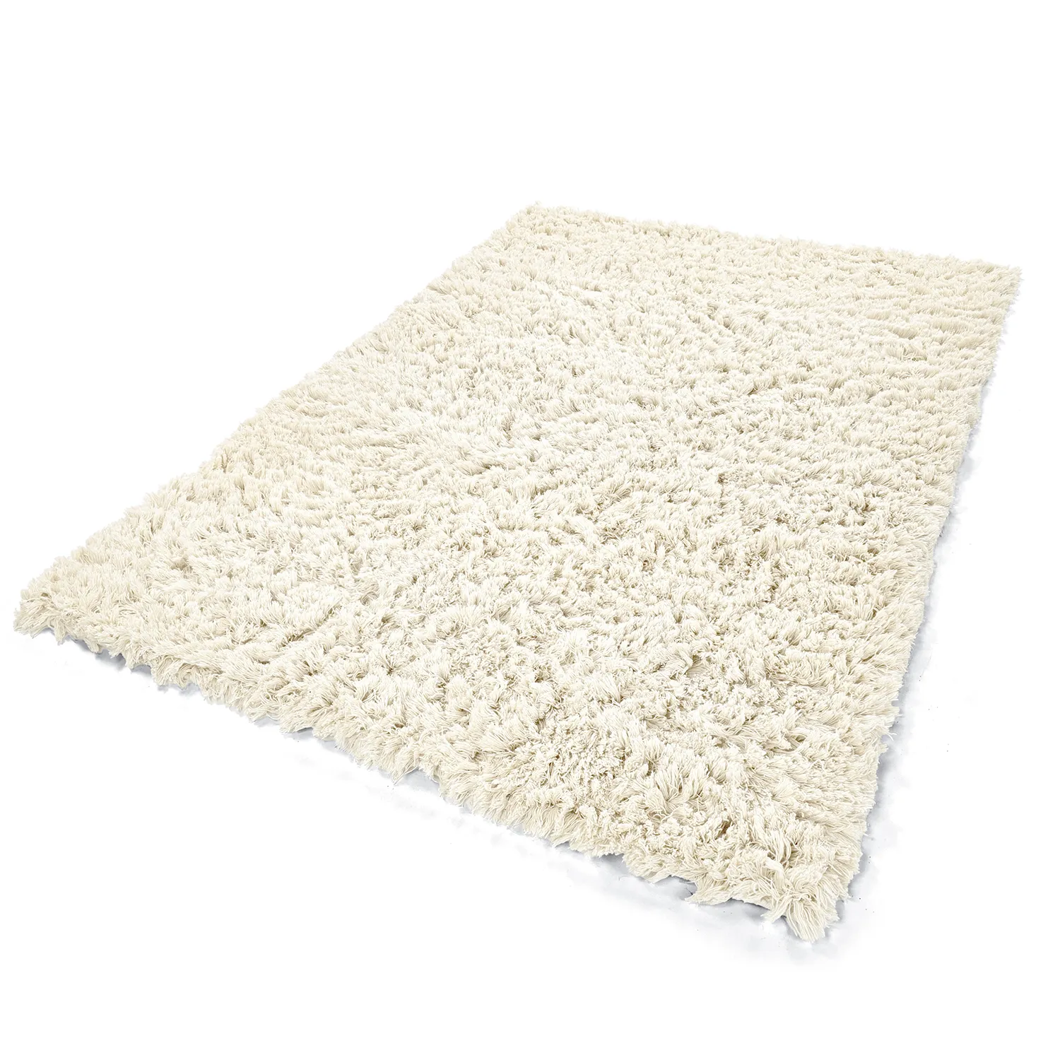 Ryamatta - Fassale Hand Woven Wool Shaggy (vit)