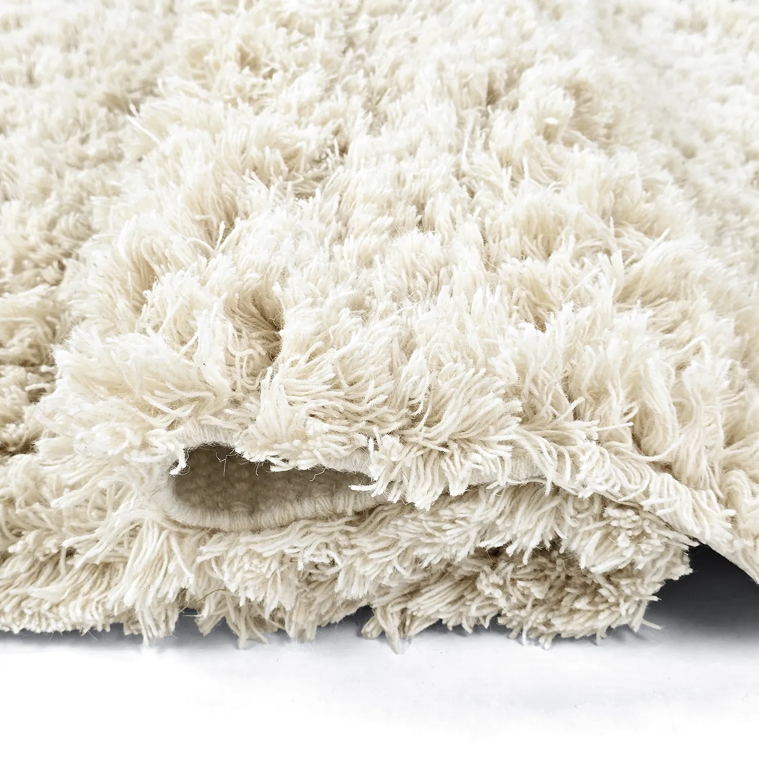 Ryamatta - Fassale Hand Woven Wool Shaggy (vit)