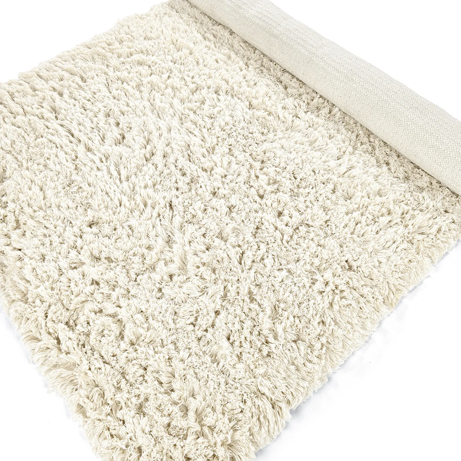 Ryamatta - Fassale Hand Woven Wool Shaggy (vit)
