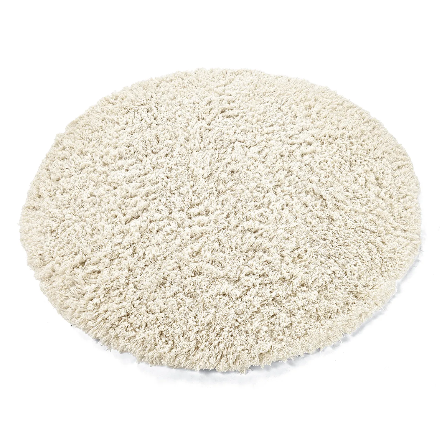 Rund matta - Fassale Hand Woven Wool Shaggy (vit)