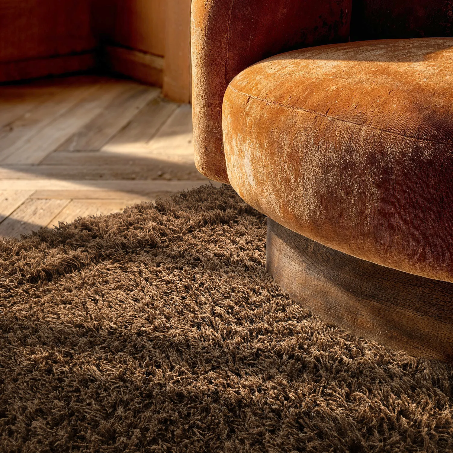 Ryamatta - Melilla Hand Woven Wool Shaggy (brun)