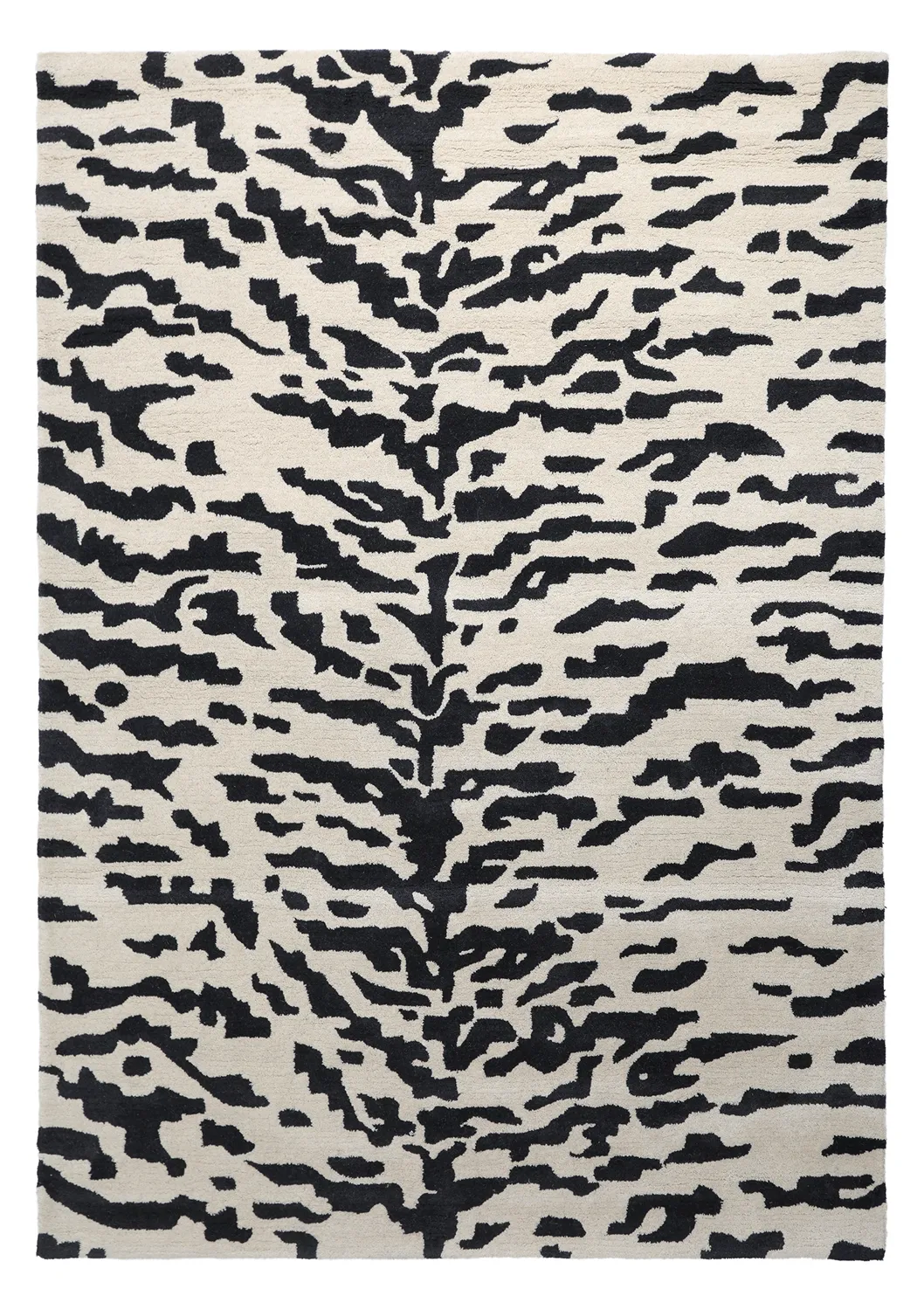 Ryamatta - Zebra Tufted Wool Premium (vit/svart)