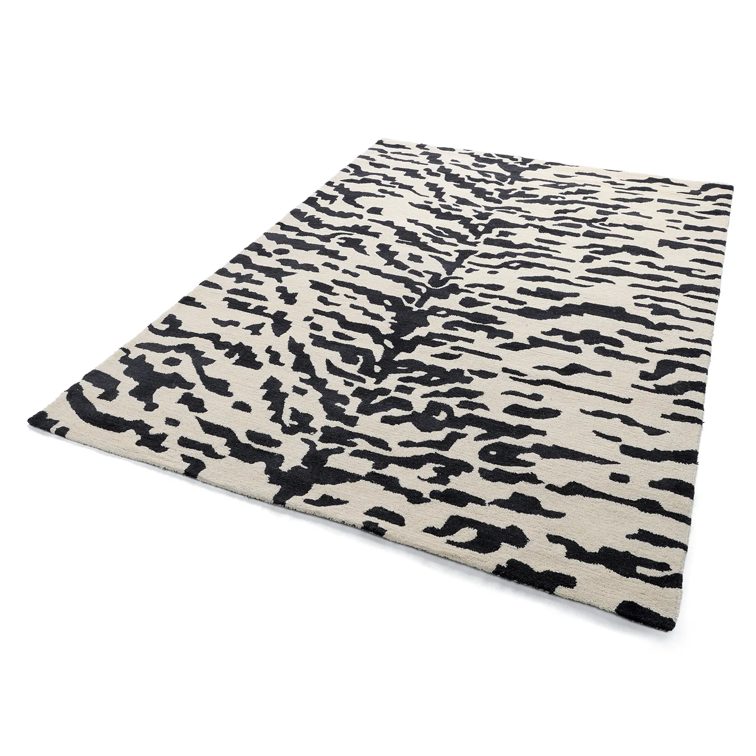 Ryamatta - Zebra Tufted Wool Premium (vit/svart)
