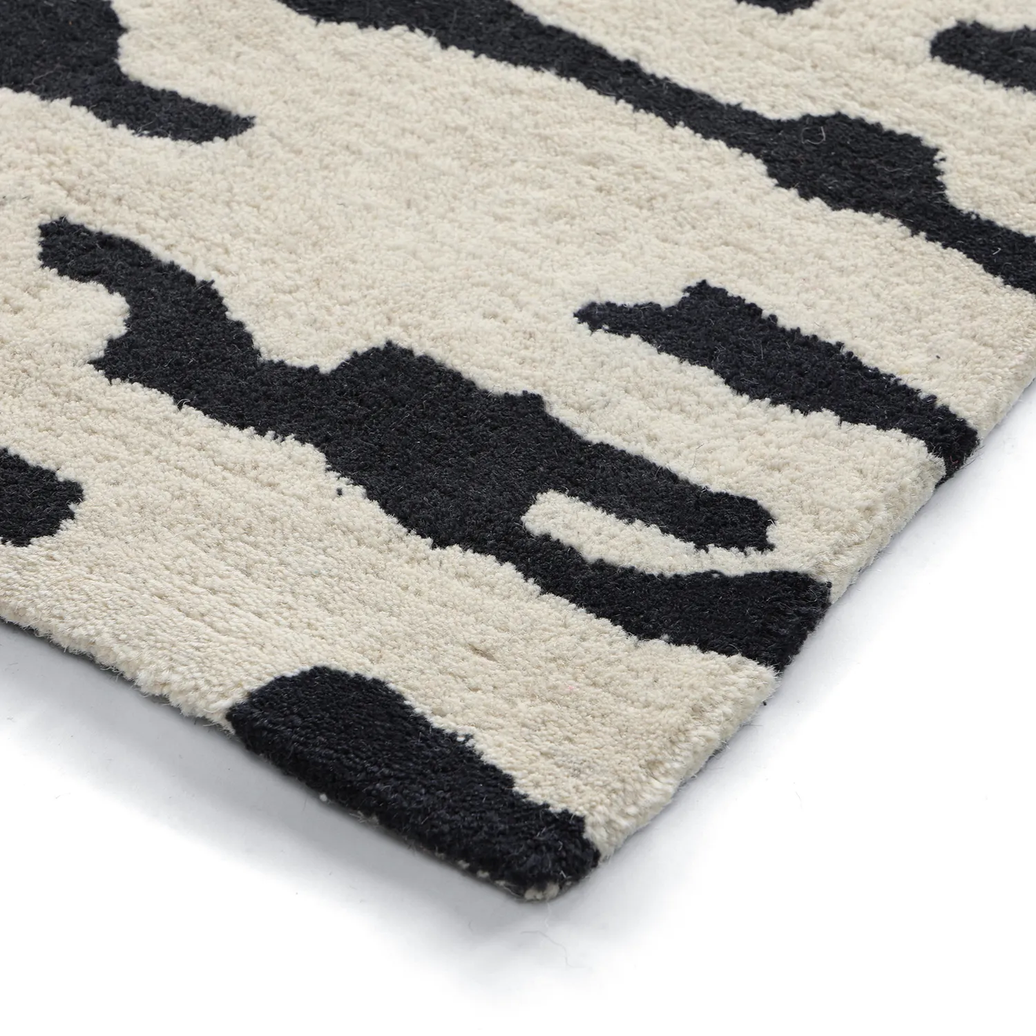Ryamatta - Zebra Tufted Wool Premium (vit/svart)