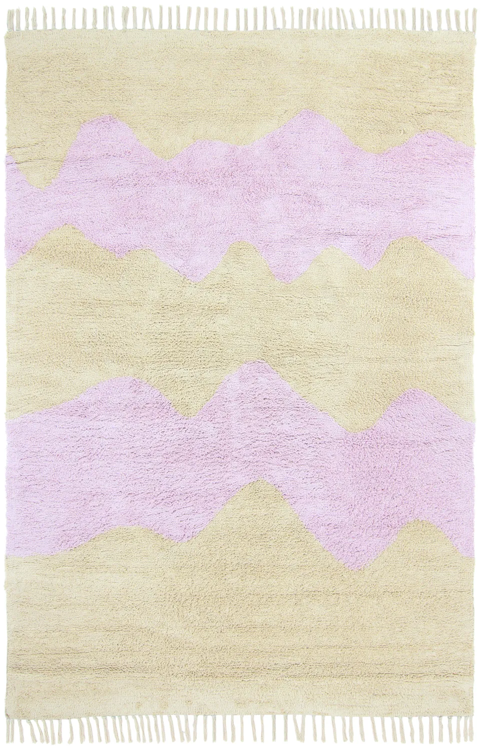 Ryamattor - Amira Natural Cotton Shaggy (beige/lila)