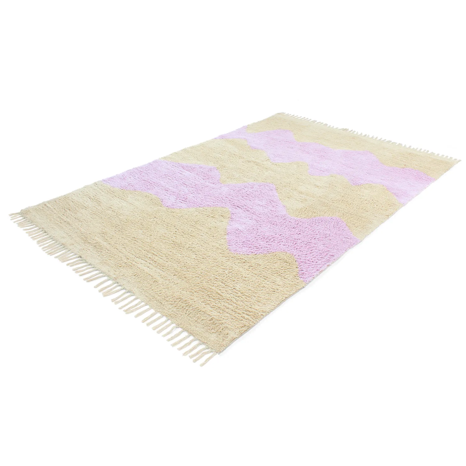 Ryamattor - Amira Natural Cotton Shaggy (beige/lila)