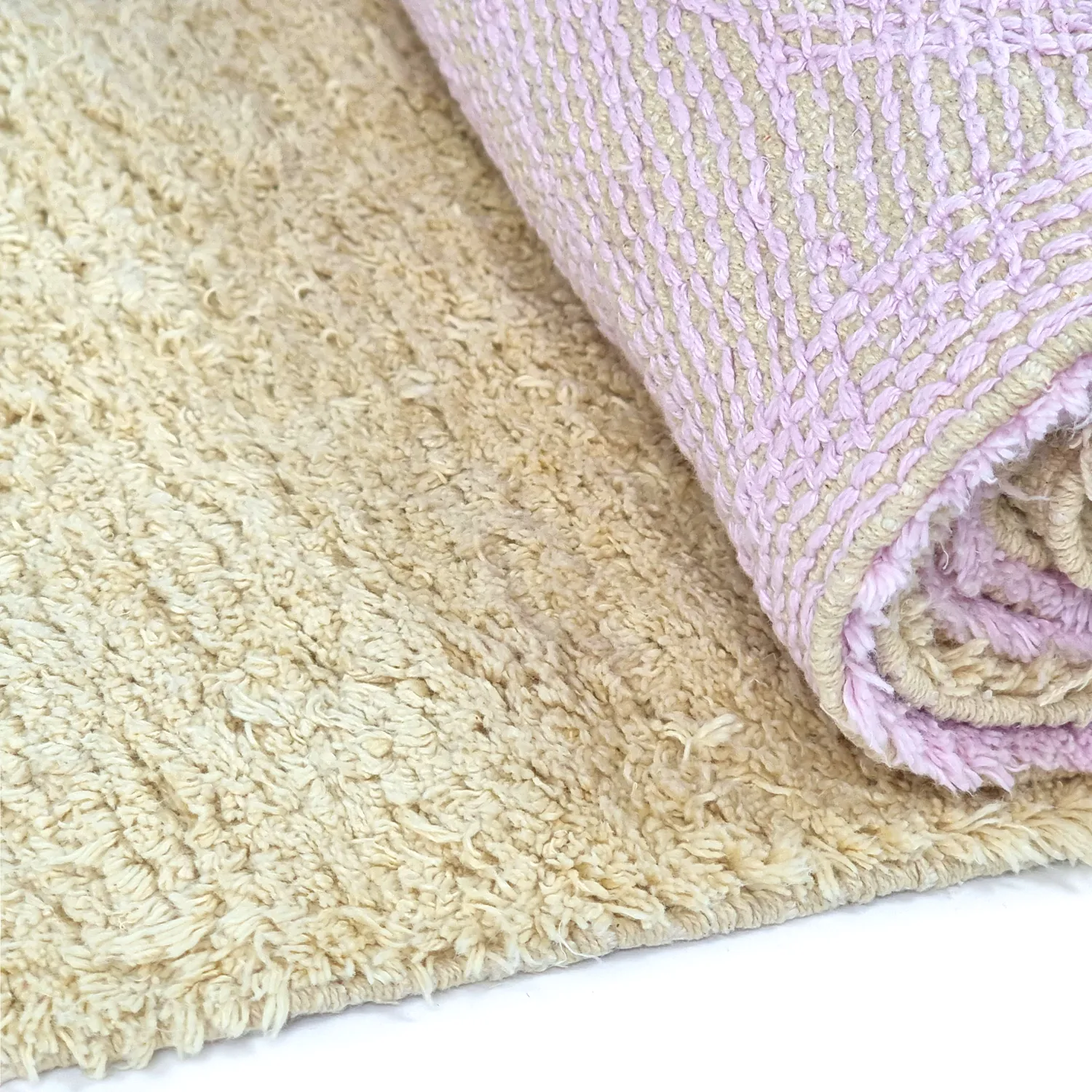 Ryamattor - Amira Natural Cotton Shaggy (beige/lila)