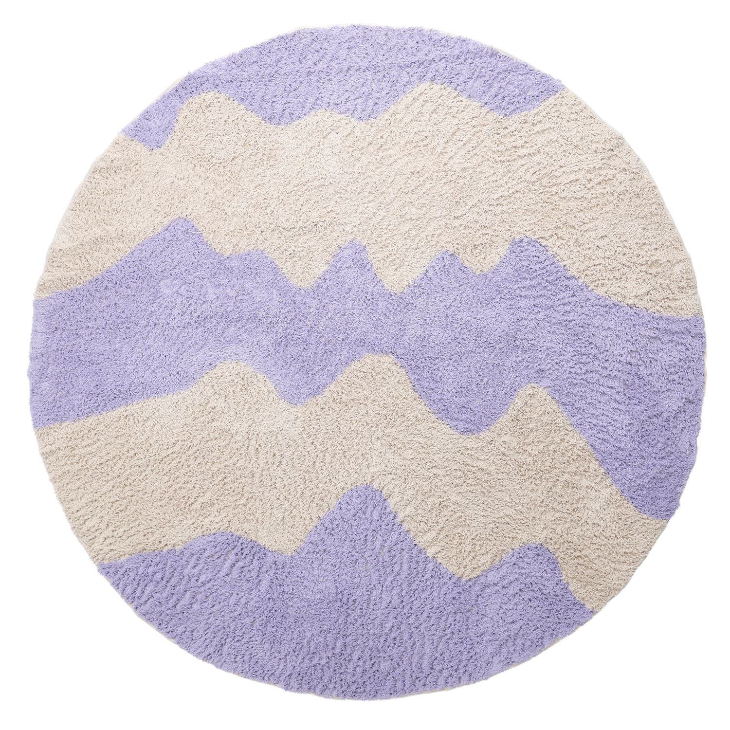 Rund matta - Amira Natural Cotton Shaggy (lila/beige) (Storlek: Ø 200 cm)