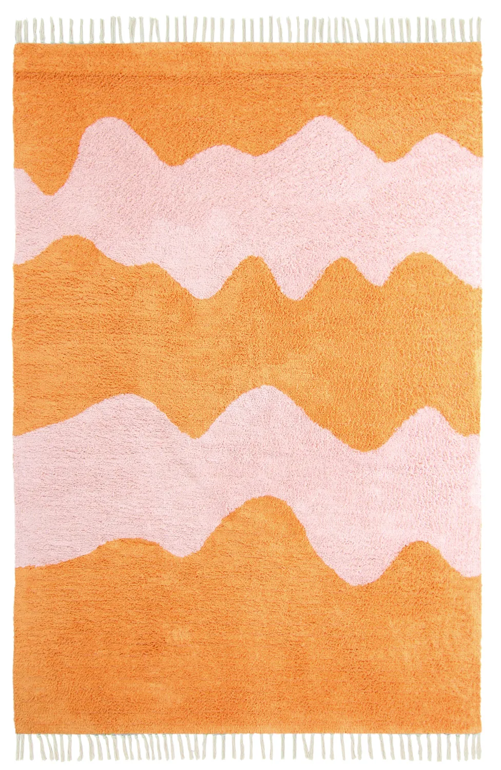 Ryamattor - Amira Natural Cotton Shaggy (orange/rosa)