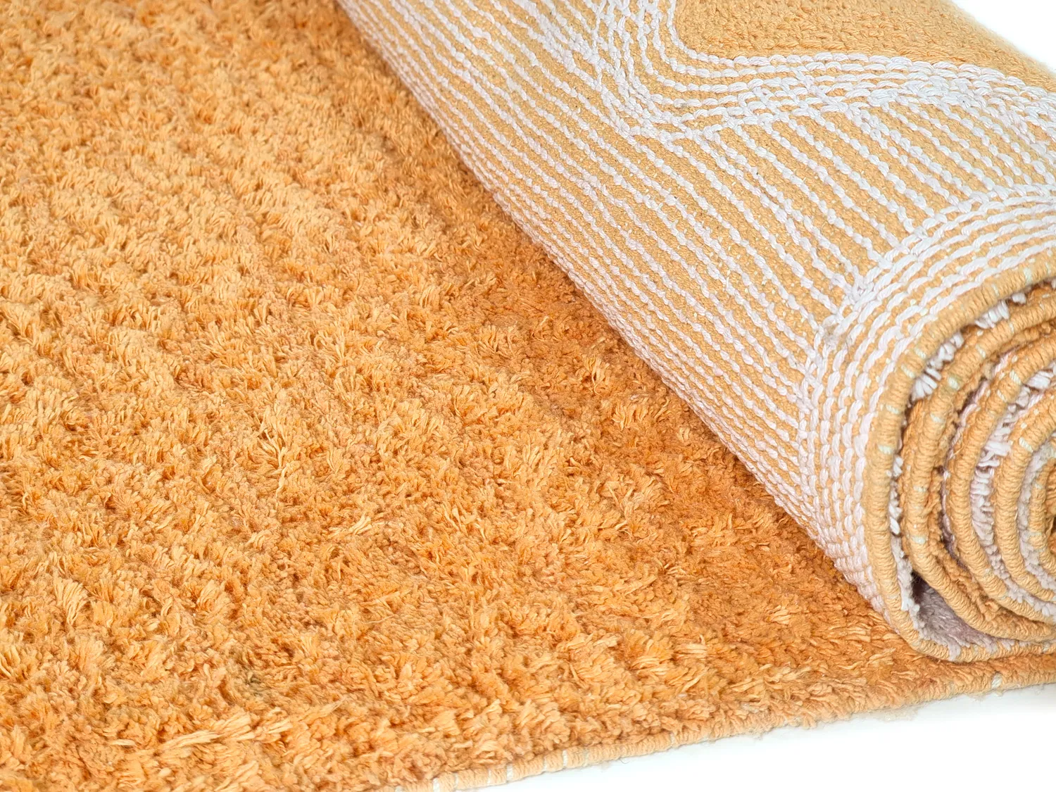 Ryamattor - Amira Natural Cotton Shaggy (orange/rosa)