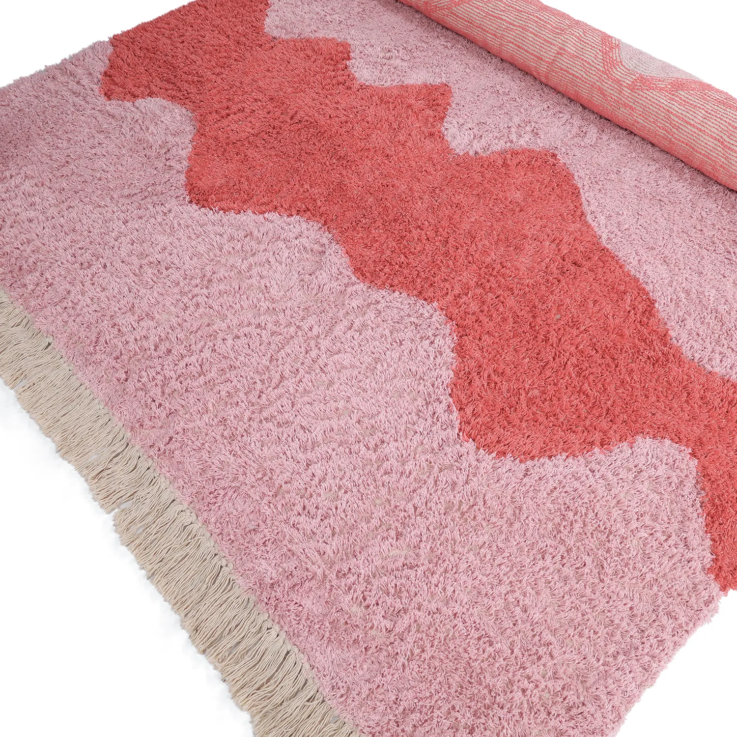 Ryamattor - Amira Natural Cotton Shaggy (rosa)
