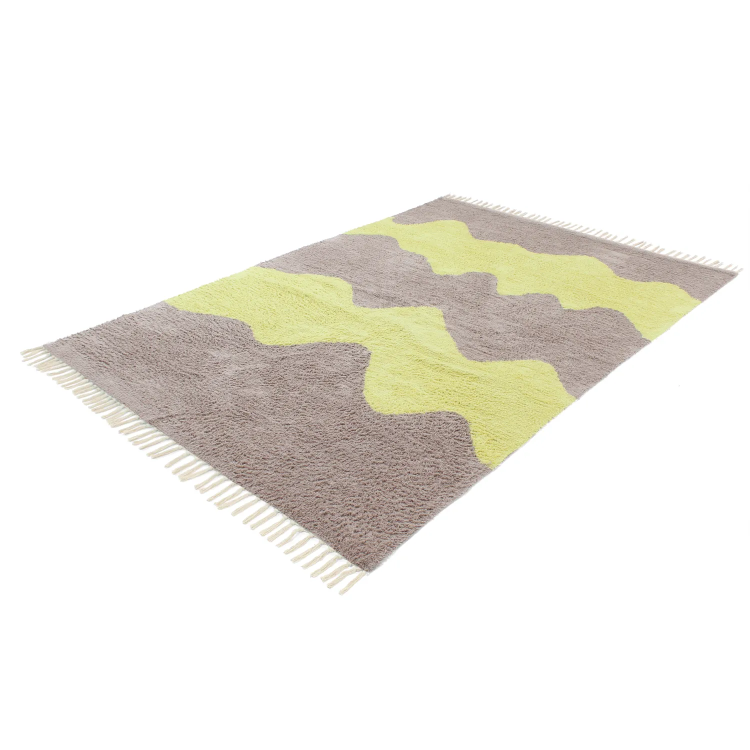Ryamattor - Amira Natural Cotton Shaggy (taupe/gul)