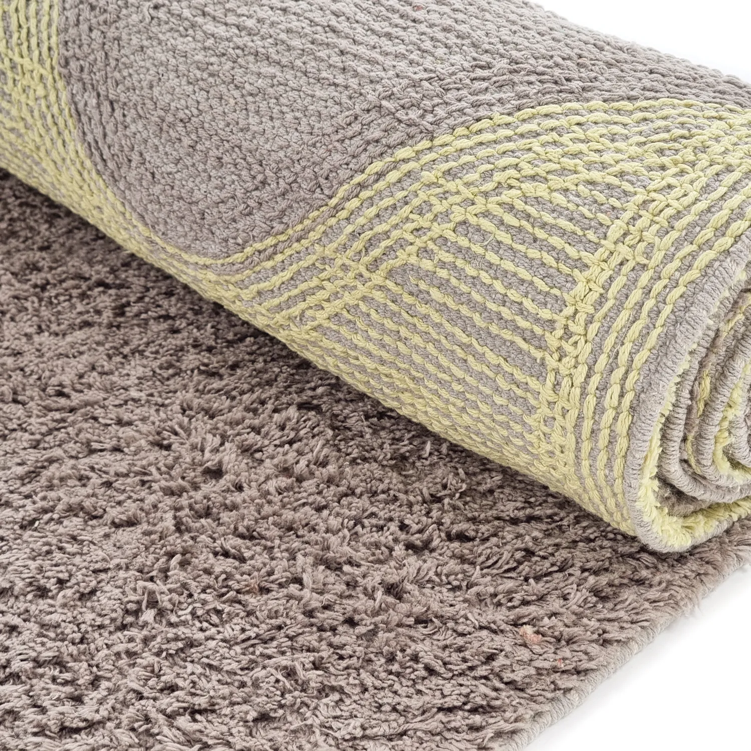 Ryamattor - Amira Natural Cotton Shaggy (taupe/gul)