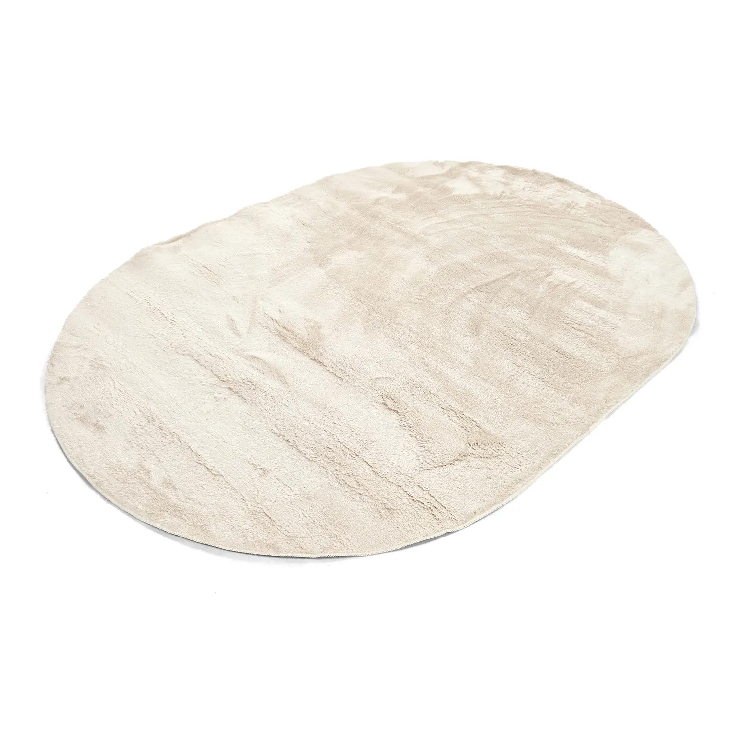 Oval Ryamatta - Aranga Super Soft Fur (beige)