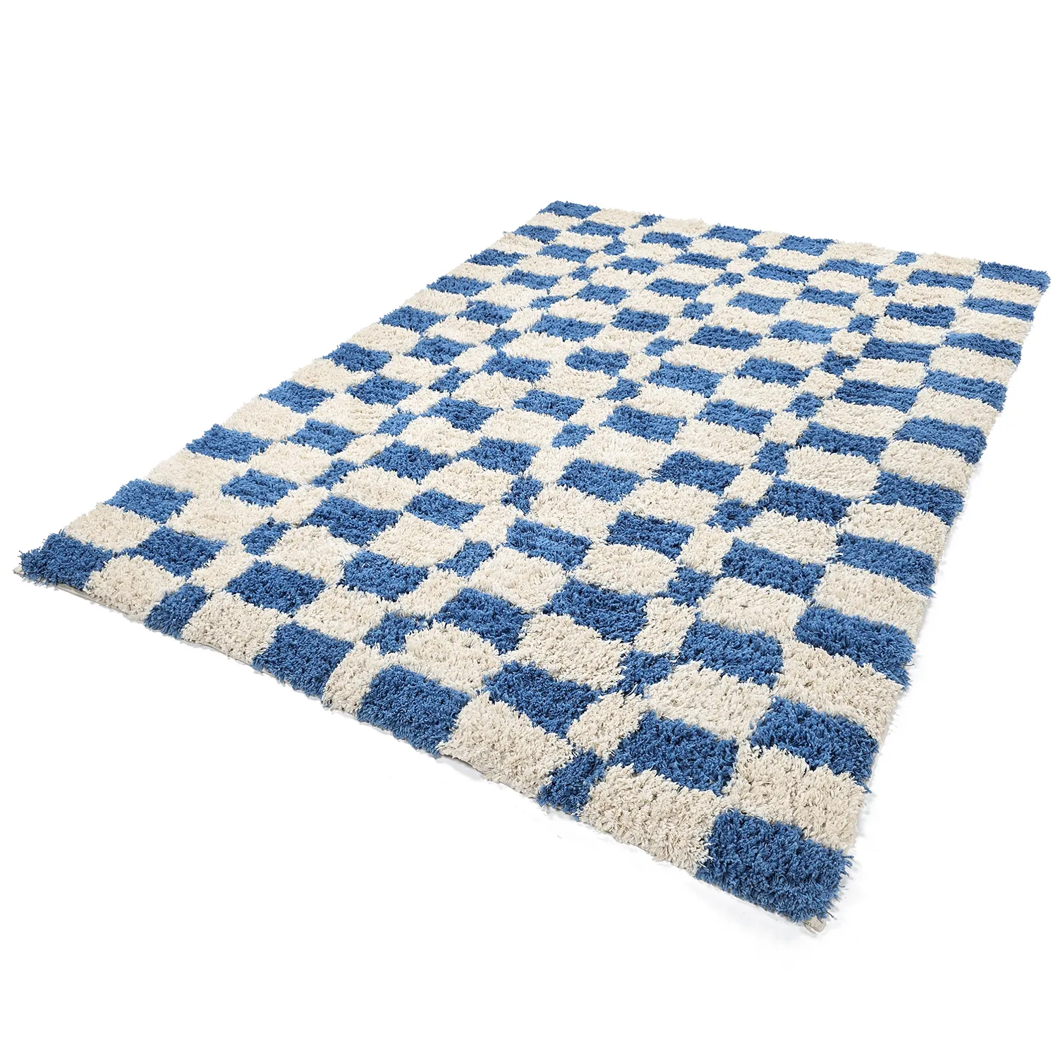 Ryamattor - Atrani Natural Cotton Shaggy (blå)