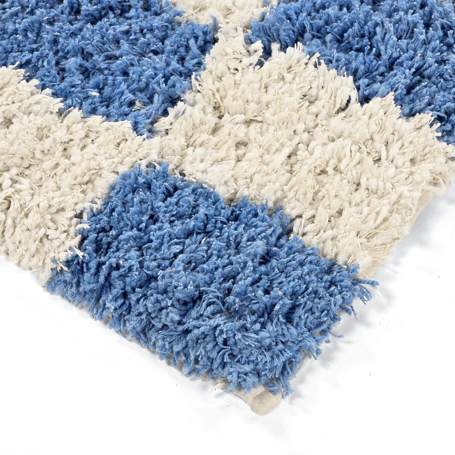 Ryamattor - Atrani Natural Cotton Shaggy (blå)